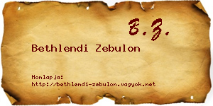 Bethlendi Zebulon névjegykártya